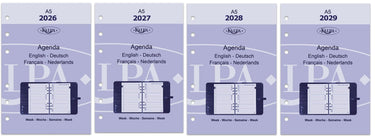 6206-26-27-28-29 210 x 144 mm A5 Diary Refills Weekly DE FR NL 2026 2027 2028 2029